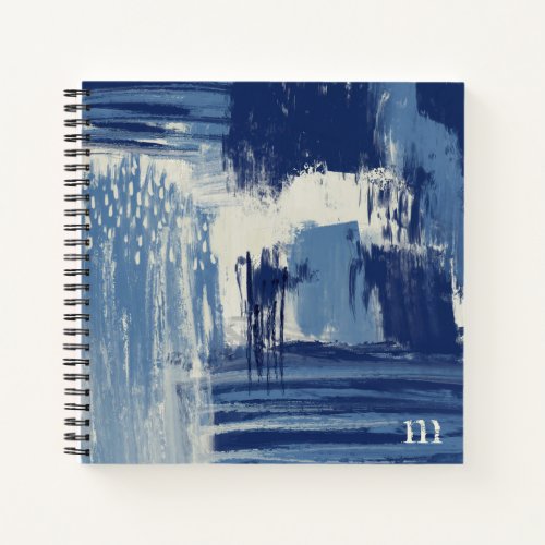 Abstract Blue and Ivory Notebook