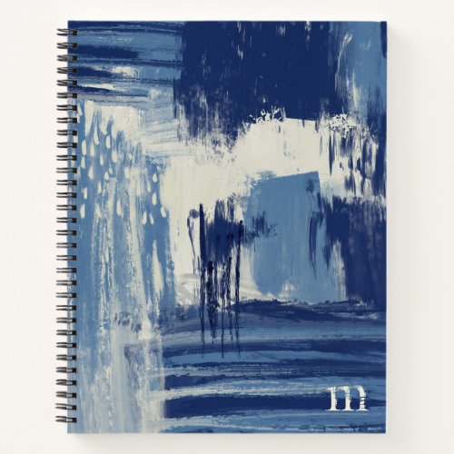 Abstract Blue and Ivory Notebook