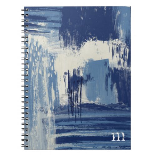 Abstract Blue and Ivory Photo Notebook