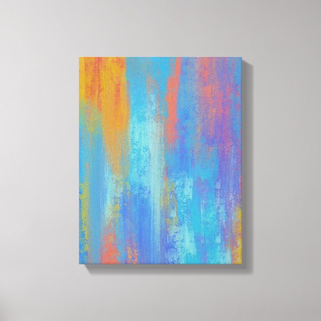 Abstract Blue and Orange Canvas Print (Front)