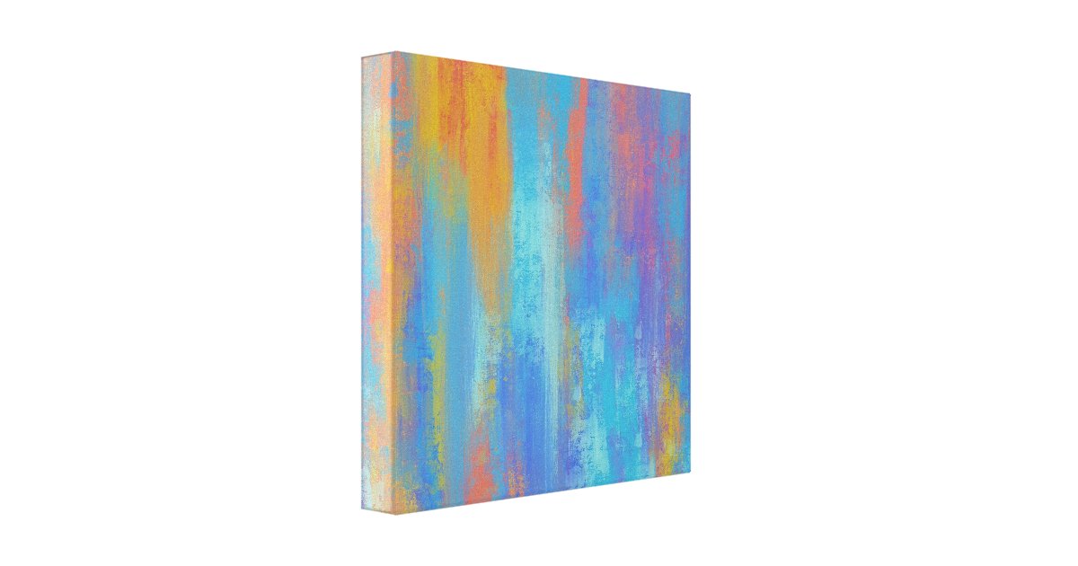 Abstract Blue and Orange Canvas Print | Zazzle
