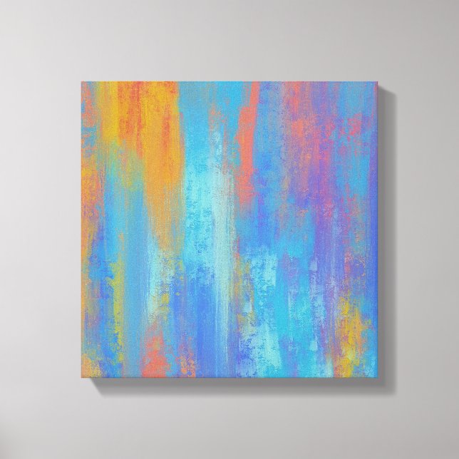 Abstract Blue and Orange Canvas Print (Front)