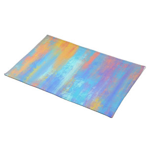 Abstract Blue and Orange Cloth Placemat