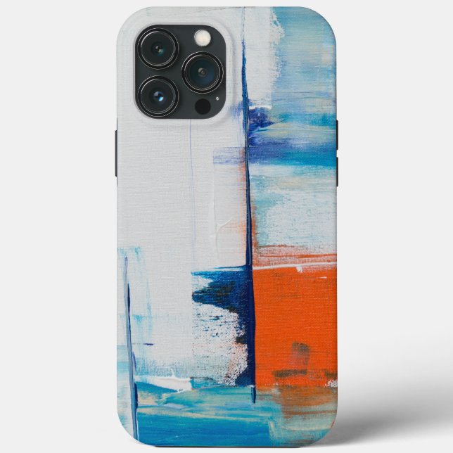 Abstract Blue and Orange Modern Art Case-Mate iPhone Case (Back)