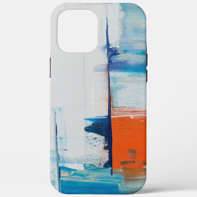 Abstract Blue and Orange Modern Art Case-Mate iPhone Case (Back)