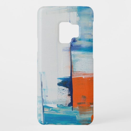 Abstract Blue and Orange Modern Art Case_Mate Samsung Galaxy S9 Case