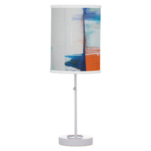 Abstract Blue and Orange Modern Art Table Lamp