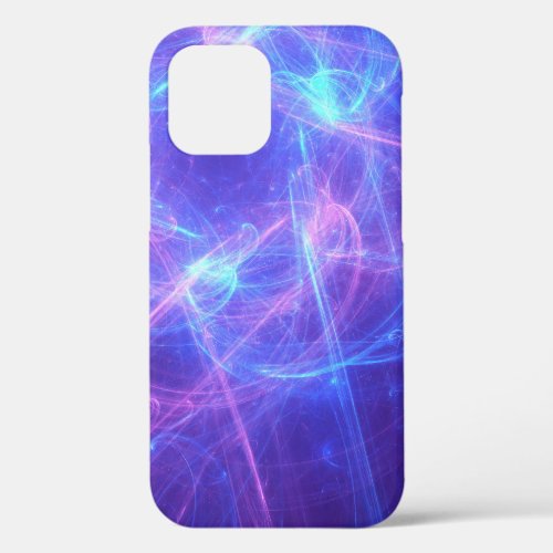 Abstract Blue and Pink Swirly Fractal iPhone 12 Pro Case