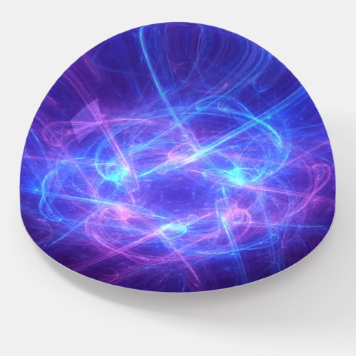Abstract Blue and Pink Swirly Fractal Paperweight