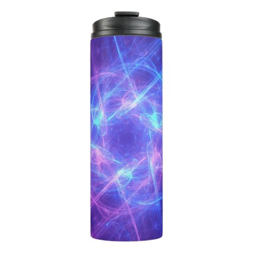 Abstract Blue and Pink Swirly Fractal Thermal Tumbler