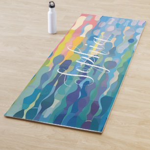 Abstract Blue And Pink Yoga Mat