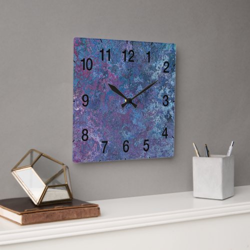 Abstract Blue and purple colorful design 3 Square Wall Clock