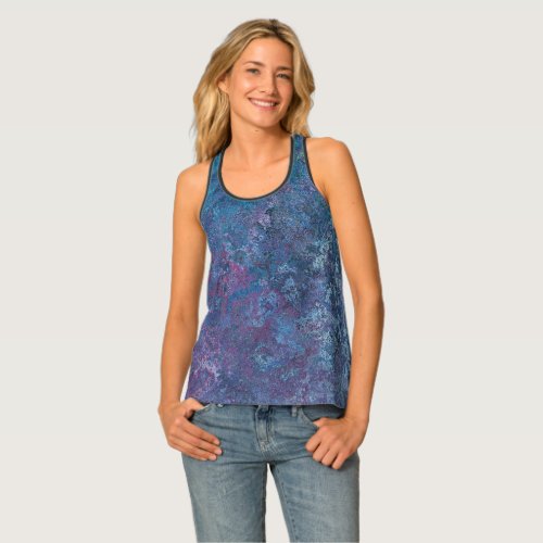 Abstract Blue and purple colorful design Tank Top