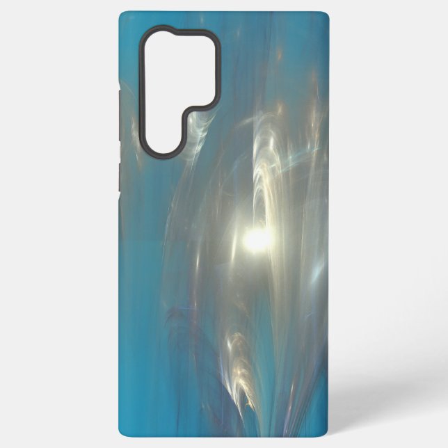 abstract blue and silver case for Samsung Galaxy (Back)