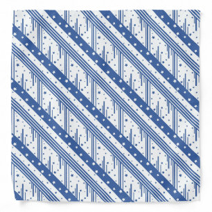 Abstract blue and white bandana