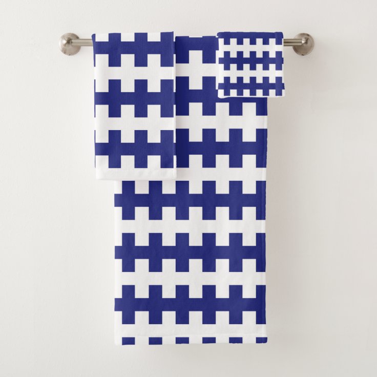 Abstract Blue and White Bath Towel Set Zazzle