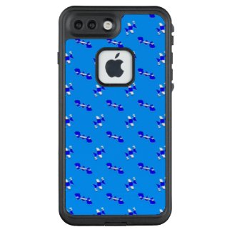 Abstract Blue and White Design on iPhone 7 Case