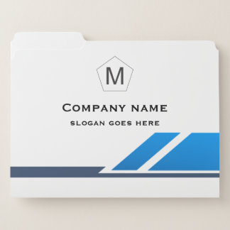 Abstract Blue and White Professional Folder