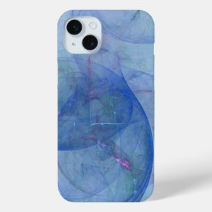 abstract blue art  iPhone 15 plus case