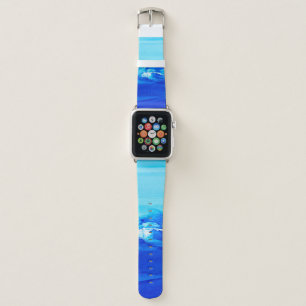 Abstract blue art painting background. Modern art. Apple Watch Band
