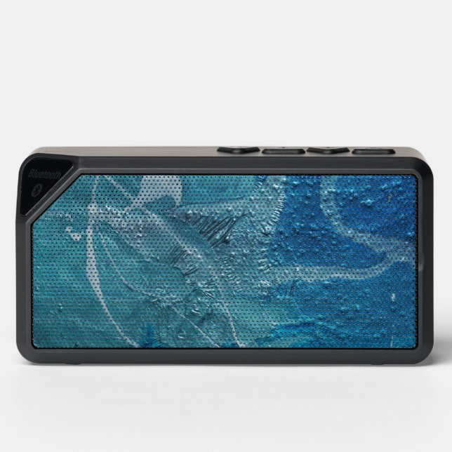 Abstract Blue Art Texture Bluetooth Speaker (Front)