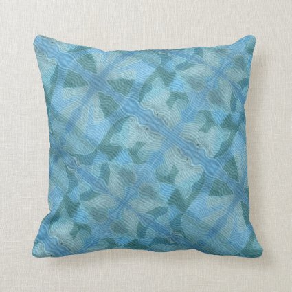 Abstract Blue Asian  Graphic Design Pillow