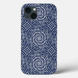 Abstract Blue Asian Shibori Pattern  iPhone 13 Case