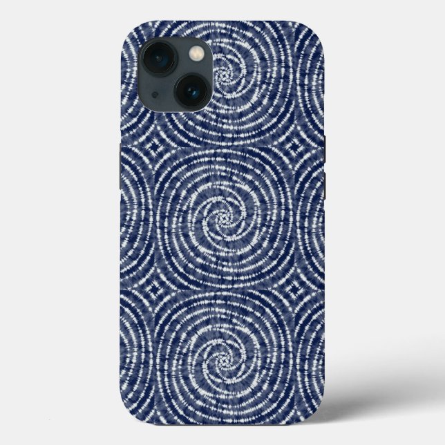 Abstract Blue Asian Shibori Pattern  Case-Mate iPhone Case (Back)