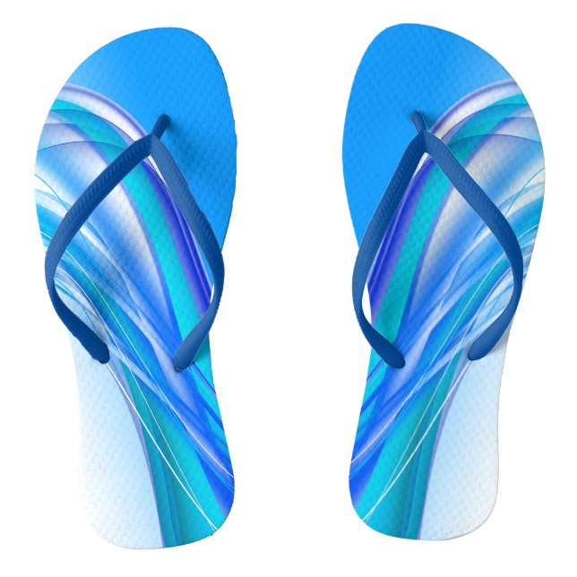 Abstract Blue Background-90258 Flip Flops (Footbed)