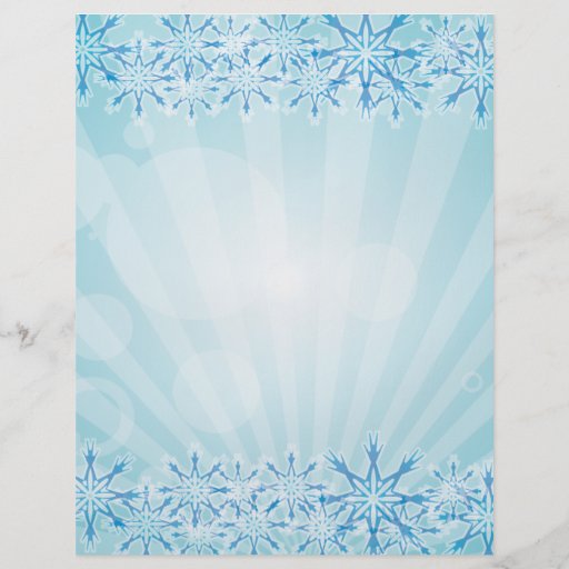 Abstract Blue Background Vector Graphic snowflakes Flyer | Zazzle