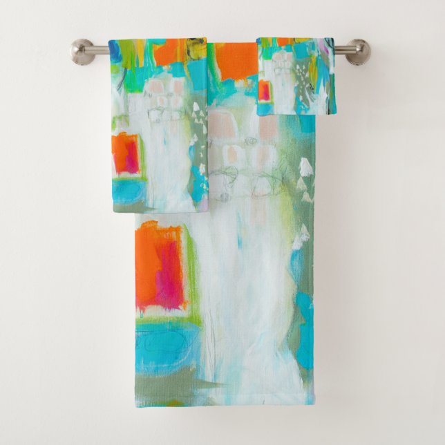 Abstract Blue Bath Towel Set (Insitu)