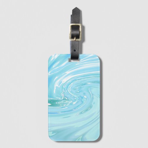 Abstract Blue Beachy Acrylic Pour Luggage Tag