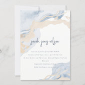 Abstract Blue Beige Coastal Beach Baby Shower Invitation (Front)