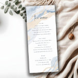Abstract Blue Beige Coastal Wedding Menu Card<br><div class="desc">For any further customisation or any other matching items,  please feel free to contact me at yellowfebstudio@gmail.com</div>