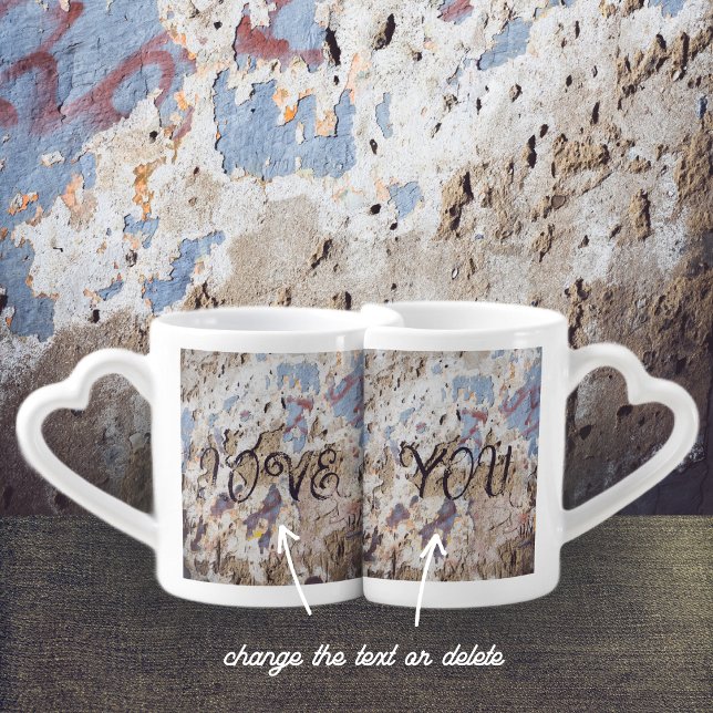 Abstract blue & beige coffee mug set (Creator Uploaded)