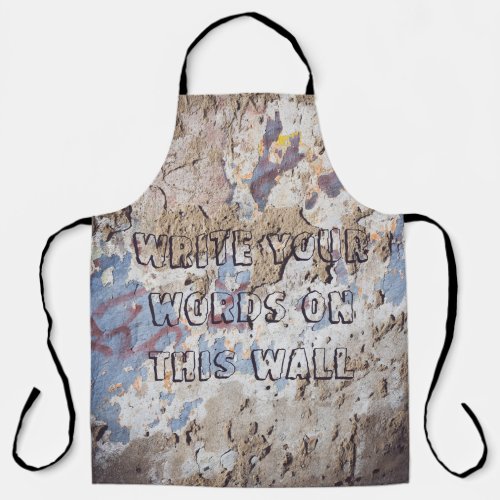 Abstract blue  beige cracked wall apron