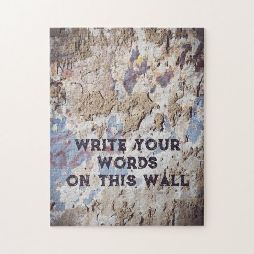Abstract blue  beige cracked wall jigsaw puzzle