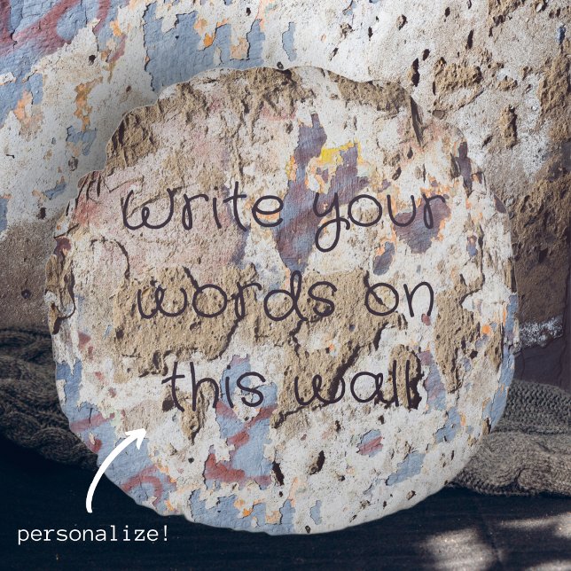 Abstract blue & beige (cracked wall) round pillow (Creator Uploaded)