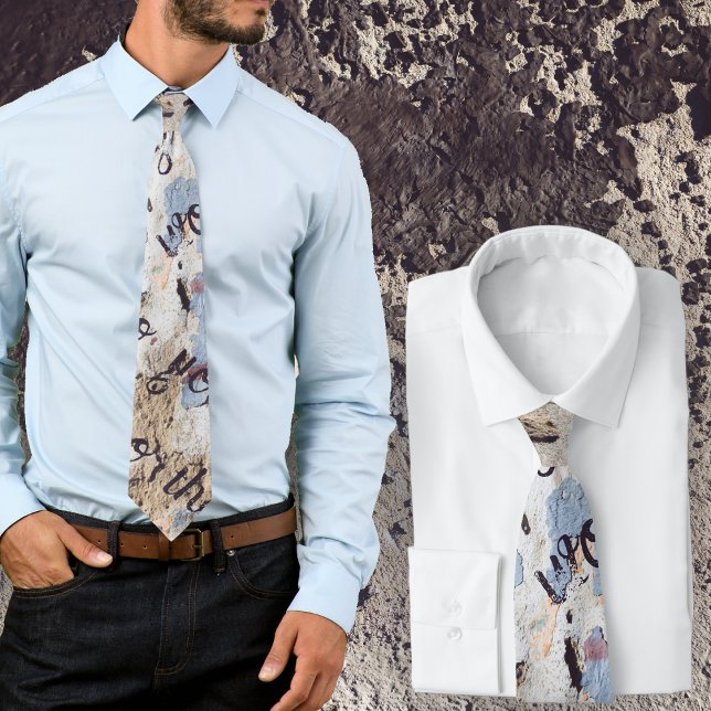 Abstract blue & beige neck tie (Creator Uploaded)