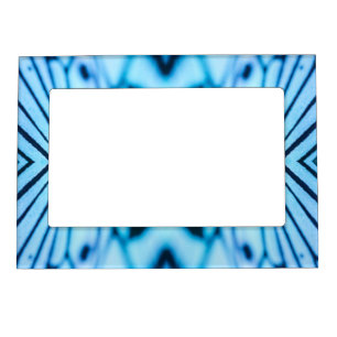 Abstract Blue Black Butterfly Wing Photo Magnetic Frame