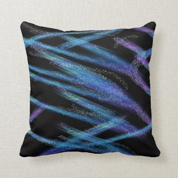 abstract blue black throw pillow