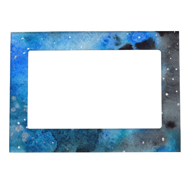 Abstract Blue Black Watercolor Magnetic Frame (Front)