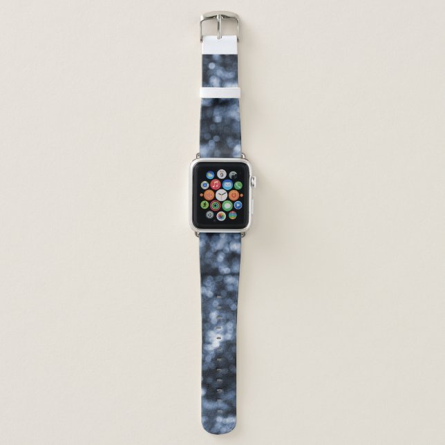 Abstract Blue Bokeh Dots Apple Watch Band (Front)