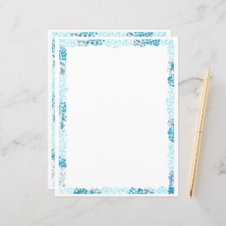 Abstract Blue Border Scrapbook and Journal Paper