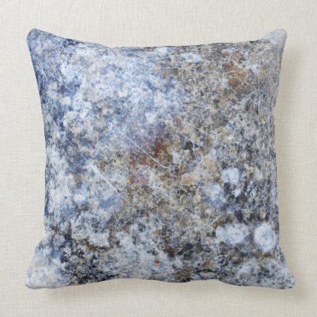Abstract Blue Brown Vintage Marble Pattern Throw Pillow