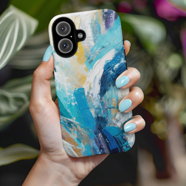 Abstract Blue Brush Strokes Modern Art Case-Mate iPhone Case (Creator Uploaded)