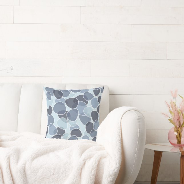 Abstract Blue Bubbles Pattern  Throw Pillow (Couch)