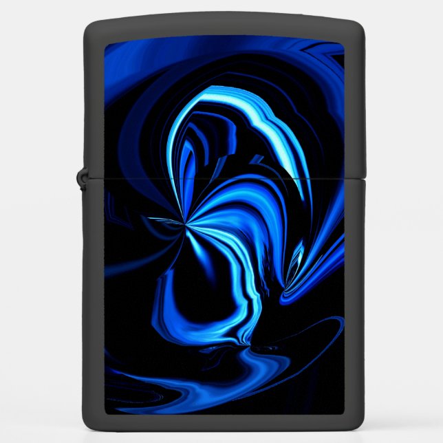Abstract Blue Butterfly Zippo Lighter (Front)