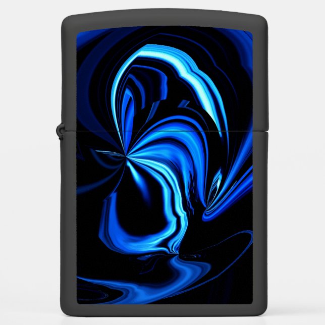Abstract Blue Butterfly Zippo Lighter (Front)