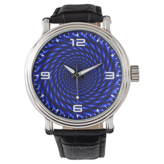 Abstract Blue Circle Design Watch (Front)